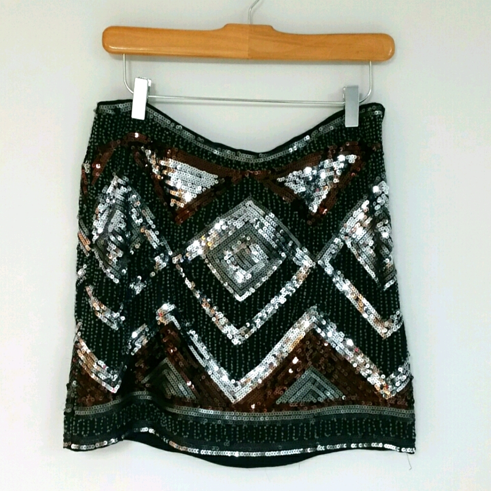 H&M Beaded Mini Skirt